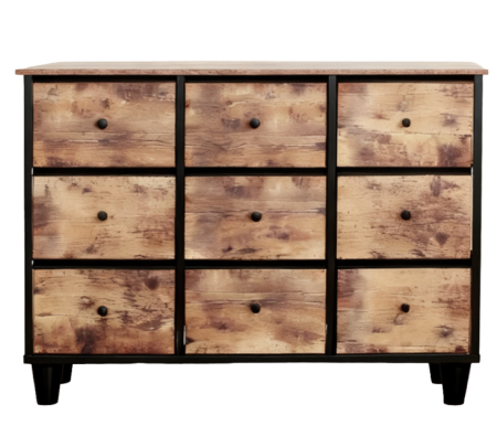 Comode - COMODA 9 SERTARE TEXTILE / 110X30X73CM - VINTAGE/NEGRU