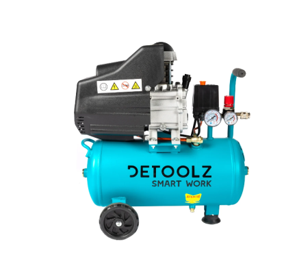 Compresoare - Compresor Detoolz 24L cu ulei, 1500 W, debit 160L/min, 8 bar, 2 prize de aer