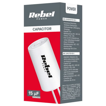 CONDENSATOR MOTOR 15UF 450V FIR [3]