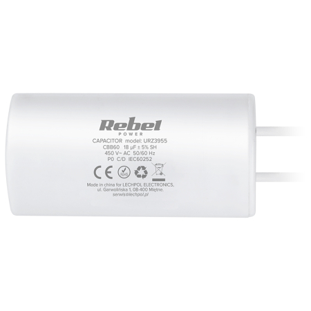 CONDENSATOR MOTOR 18UF 450V REBEL [2]