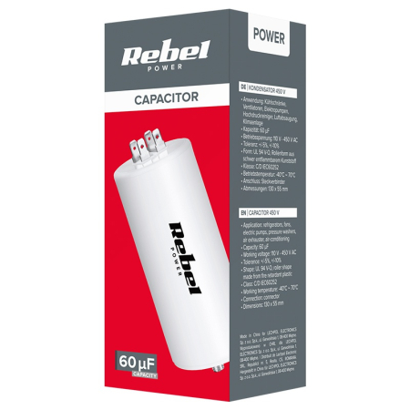 CONDENSATOR MOTOR 60UF 450V SURUB [3]