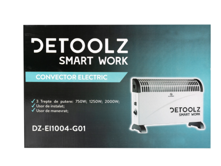 Convector electric Detoolz, 2KW, 3 trepte de putere, cu termostat reglabil [6]