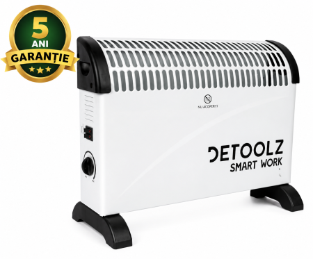 Incalzire - Convector electric Detoolz, 2KW, 3 trepte de putere, cu termostat reglabil