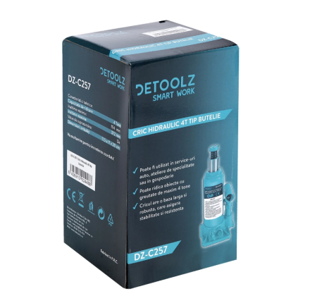 Cric hidraulic Detoolz, capacitate ridicare 4 tone, tip butelie [5]