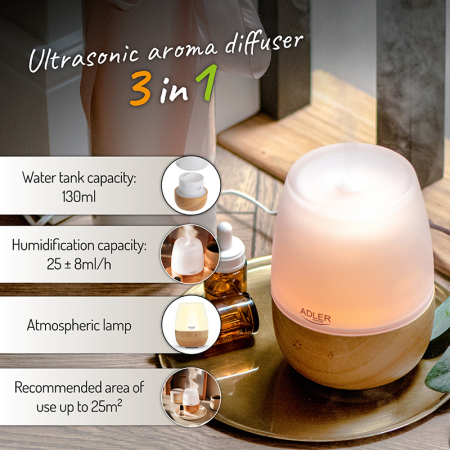 DIFUZOR AROME ULTRASONIC 3 IN 1 ADLER [10]