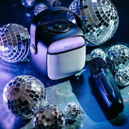 DIFUZOR KARAOKE CU MICROFON AD 1199 NEGRU ADLER [10]
