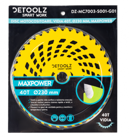 Disc motocoasă 40T Vidia 230x25.4x2 mm MaxPower DZ-MC7003-S001-G01 [1]