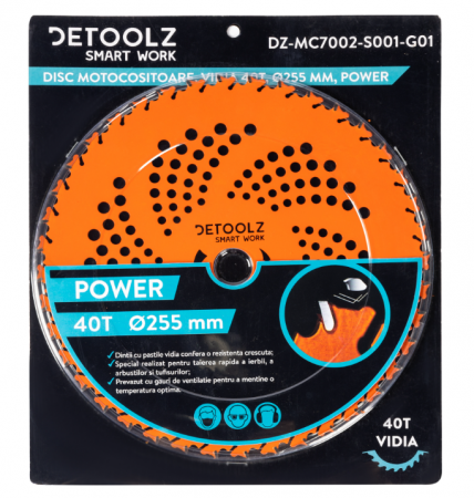 Disc motocoasă 40T Vidia 255x25.4x2 mm Power DZ-MC7002-S001-G01 [1]