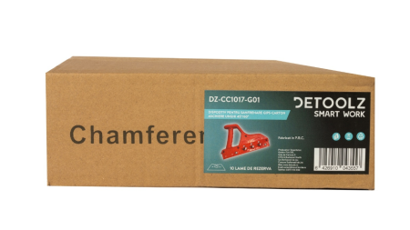 Dispozitiv Detoolz pentru sanfrenare gips-carton, aschiere unghi 45°60°, cu 10 lame [3]