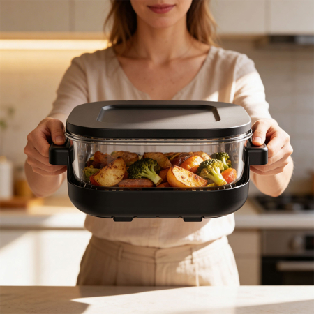 FRITEUZA GLASS AIRFRYER 4L+1.5L 1500W TEESA [5]