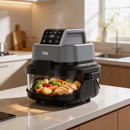 FRITEUZA GLASS AIRFRYER 4L+1.5L 1500W TEESA [14]
