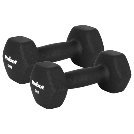 Bodybuilding - GANTERA FONTA INVELIS NEOPREN HEX 2 X 5KG REBEL ACTIVE