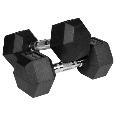 GANTERE DUMBBELL HEX FONTA CAUCIUCATA 2X10KG REBEL ACTI [2]