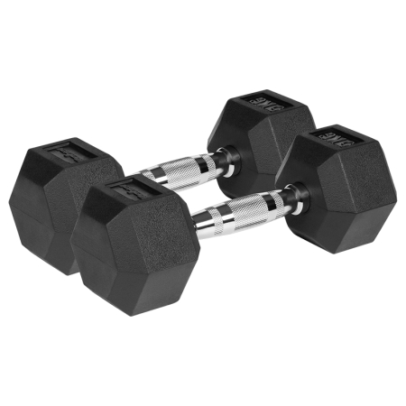 GANTERE DUMBBELL HEX FONTA CAUCIUCATA 2X5KG REBEL ACTIV [1]