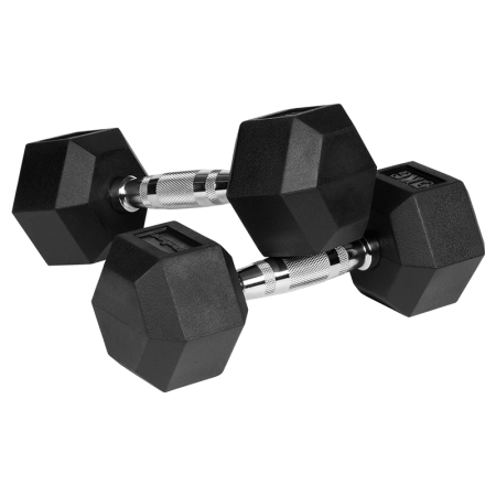 GANTERE DUMBBELL HEX FONTA CAUCIUCATA 2X5KG REBEL ACTIV [2]