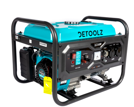 Generator Detoolz 2.5kW 2 prize 230V benzina, 4T, pornire manuala 15L fara roti G01 [6]