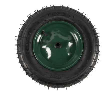 Roata roaba Micul Fermier 3.50-8, diametru ax 14mm, janta verde [3]