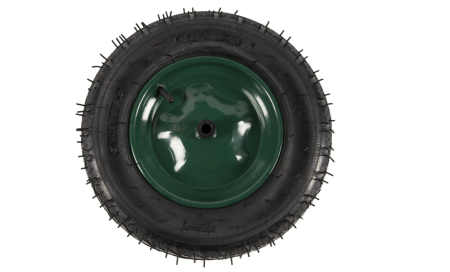 Scule electrice si de mana - Roata roaba Micul Fermier 3.50-8, diametru ax 14mm, janta verde