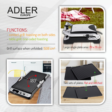 GRILL ELECTRIC 2 IN 1 3000W AD 3059 ADLER [5]