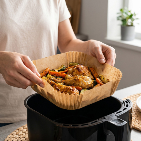 HARTIE PENTRU AIR FRYER PATRAT 23CM 100BUC ADLER [4]