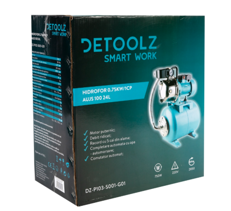 Hidrofor Detoolz 0.9 kW, 3300 l/h, H 45 m, CPI 24 L [2]