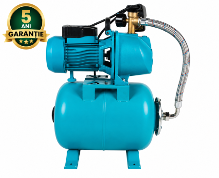 Hidrofoare - Hidrofor Detoolz 0.9 kW, debit maxim 2280l/h, inaltime maxima de pompare 40m, corp pompa fonta, butelie 24L, ejector