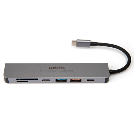 HUB 7 IN 1 USB-C PD 100W ALUMINIU PLATINET [4]