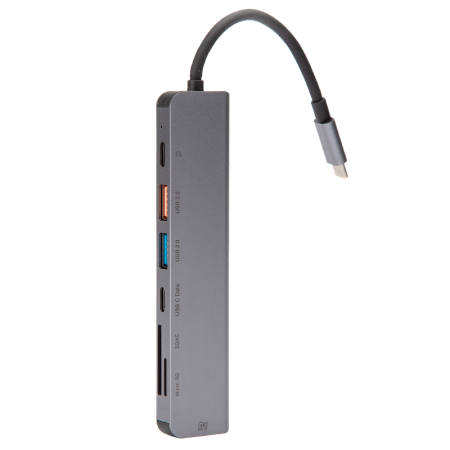 HUB 7 IN 1 USB-C PD 100W ALUMINIU PLATINET [1]