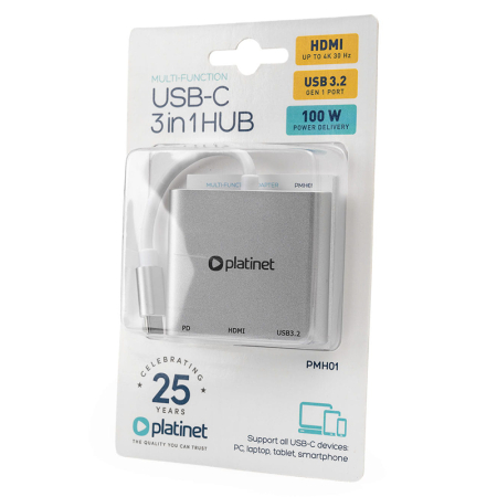 HUB USB-C 3IN1 HDMI 4K USB-A 3.2 USB-C PD 100W [3]