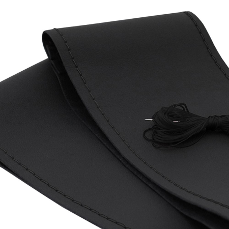 ACCESORII DE INTERIOR - HUSA VOLAN CU SNUR PIELE NATURALA NEGRU 37-38 cm