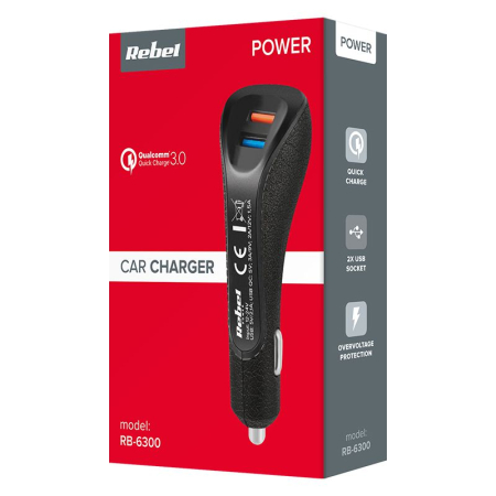 INCARCATOR AUTO 2XUSB 5100MA QC 3.0 15W REBEL [3]