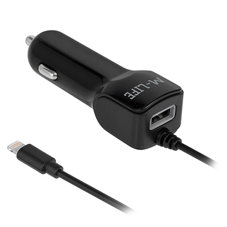 Tablete & telefoane - INCARCATOR AUTO LIGHTNING + USB 2100MA M-LIFE
