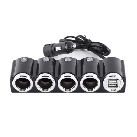 CONECTICA PENTRU TELEFOANE - INCARCATOR AUTO PNI LIGHTER 04 CU 4 IESIRI BRICHETA 12V/24V SI 2 IESIRI USB (1A), INDICATOR LED