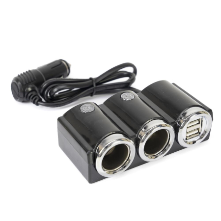 CONECTICA PENTRU TELEFOANE - INCARCATOR AUTO SPLITER PNI LIGHTER 20 12V/24V, CU 2 IESIRI BRICHETA, 2 X USB (1A), INDICATOR LED