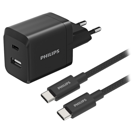 INCARCATOR RETEA DUAL USB-A USB-C 45W PHILIPS [1]