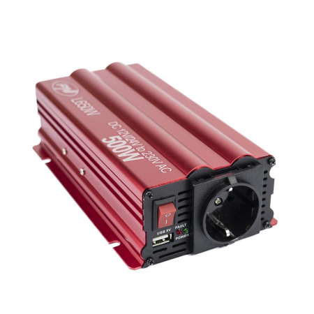 INVERTOR DE TENSIUNE PNI L650W, ALIMENTARE DUALA 12V/24V, IESIRE 230V, 500W, SINUS MODIFICAT, MUFA USB 5V 500mAh, CU CLESTI ALIMENTARE SI MUFA DE BRICHETA INCLUSA [8]