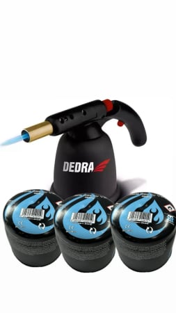 Seturi - Lampa de lipit DEDRA31A010 + 3 BUTELII GAZ 190GR BERVAS