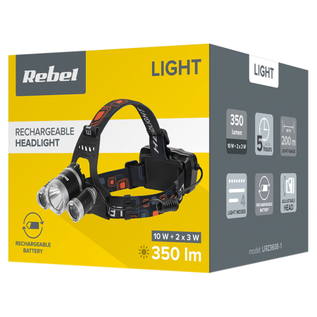 LANTERNA FRONTALA LED 2X 3W 2X ACCU 350 LM REBEL [6]