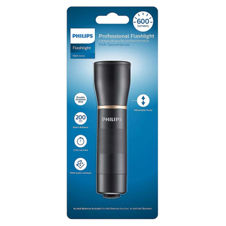 LANTERNA LED ALUMINIU 600 LUMENI 4 AAA PHILIPS [2]
