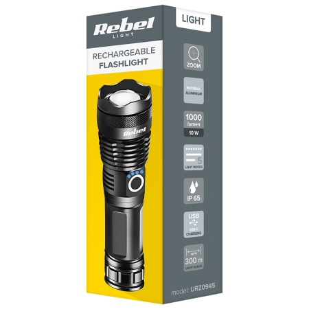 LANTERNA LED CREE XHP50 10W 1000LM IP65 26650 REBEL [9]