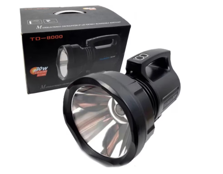 Lanterna LED portabila, profesionala, model TD-8000, HIGH POWER 30W, 220V, autonomie 7 ore, Li-Ion, Negru [2]