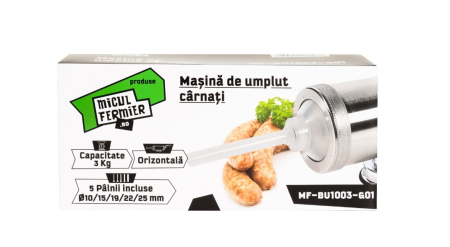 Echipamente Bucatarie - Masina de carnati Micul Fermier, 3 kg, orizontala cu 5 palnii