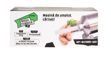 Echipamente Bucatarie - Masina de carnati Micul Fermier, 5 kg, orizontala cu 5 palnii
