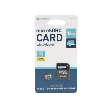 MICRO SD CARD 16GB CLS 10 CU ADAPTOR PLATINET [2]