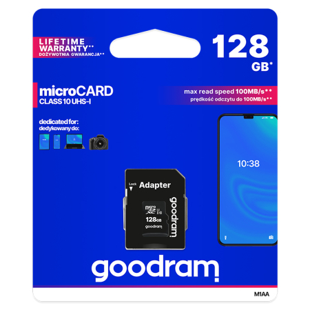 MICROSD CARD 128GB GOODRAM CLASA 10 UHS-I CU ADAPTOR [1]