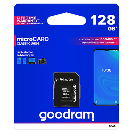 PC, periferice - MICROSD CARD 128GB GOODRAM CLASA 10 UHS-I CU ADAPTOR