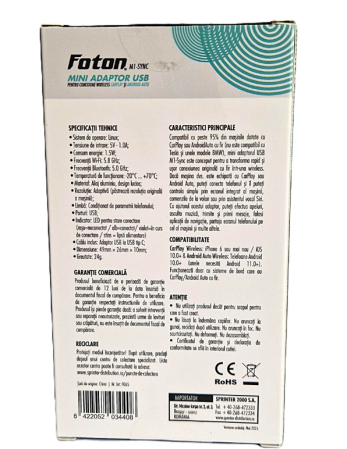 Mini adaptor USB Foton M1-Sync Wireless Carplay / Android Auto [6]