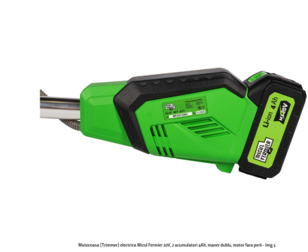 Motocoasa (Trimmer) electrica Micul Fermier 20V, 2 acumulatori 4Ah, maner dublu, motor fara perii [4]