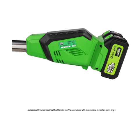 Motocoasa (Trimmer) electrica Micul Fermier 2x20V, 2 acumulatori 4Ah, maner dublu, motor fara perii [4]
