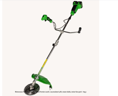 Motocoase - Motocoasa (Trimmer) electrica Micul Fermier 2x20V, 2 acumulatori 4Ah, maner dublu, motor fara perii